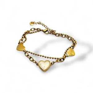 Gold Heart Charm Bracelet
